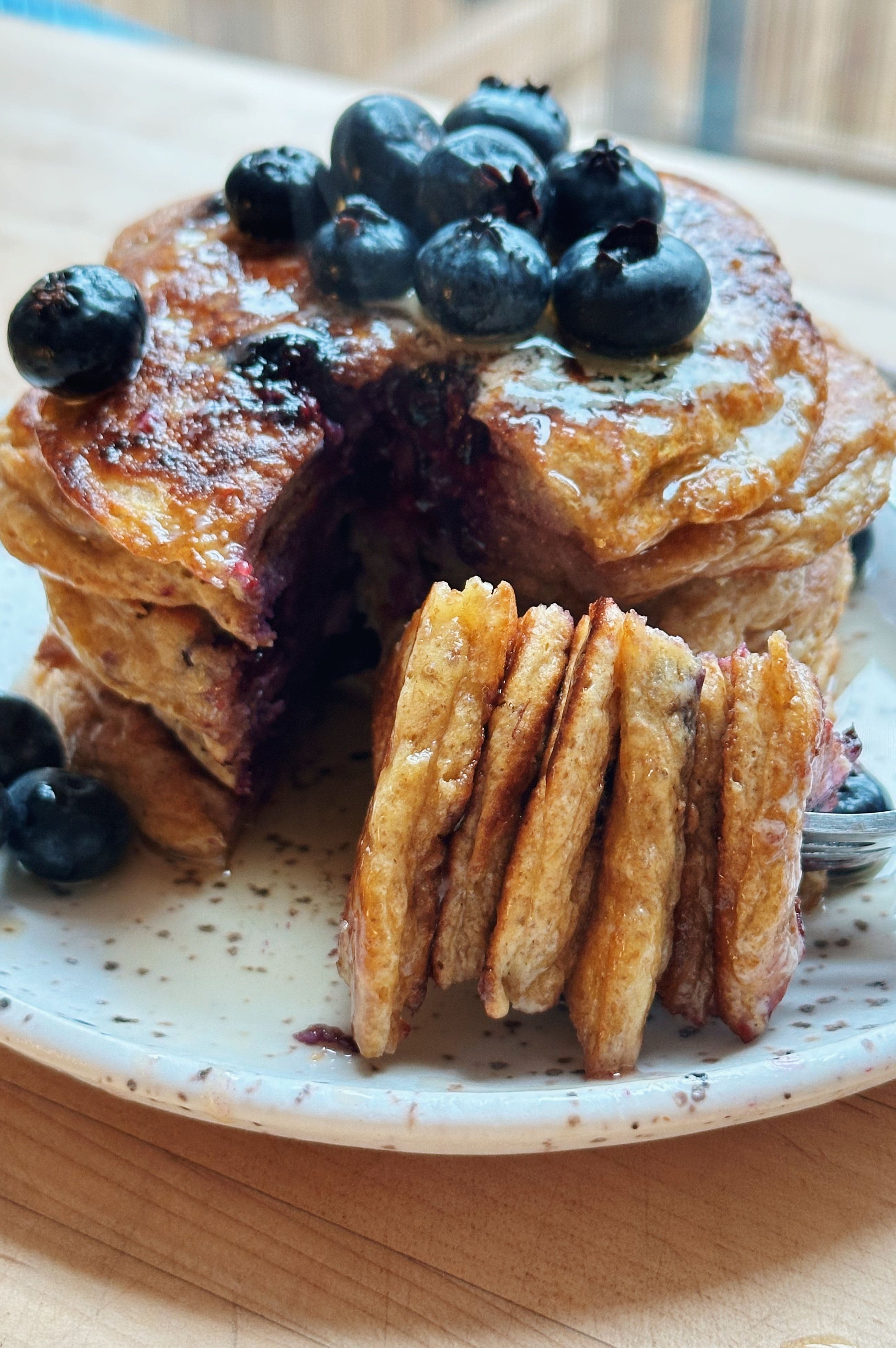 High-Protein Blueberry Pancakes